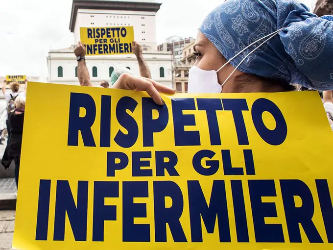 Proteste degli infermieri in Lombardia
