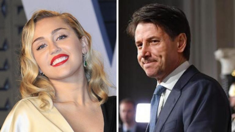 Miley Cyrus e Giuseppe Conte