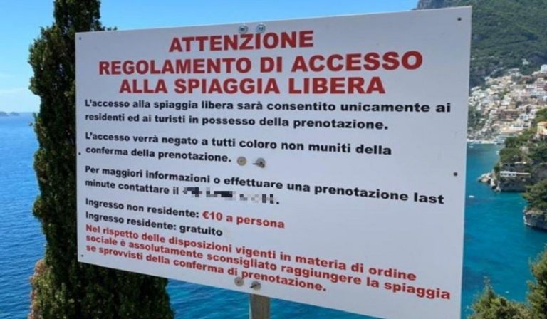 Spiaggia libera a pagamento a Positano