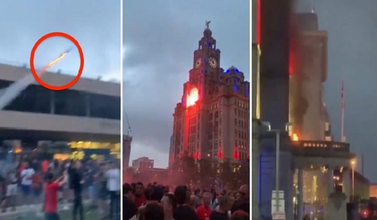 tifosi liverpool incendiano grattacielo