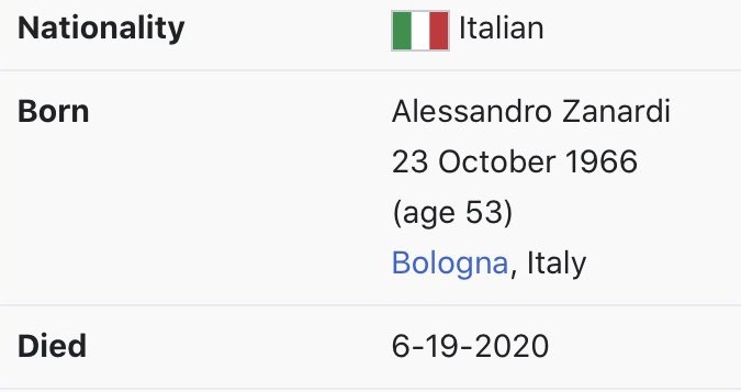 Wikipedia: Zanardi morto