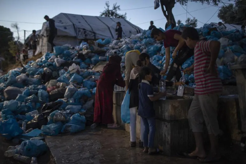 Un immagine desolante dal campo profughi di Moria