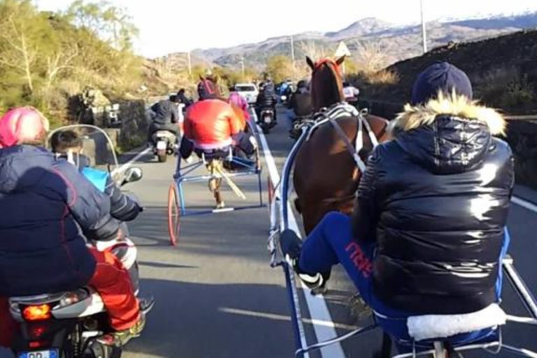 corse clandestine cavalli sull'etna