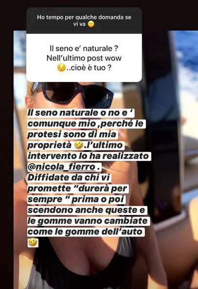 elena santarelli risposta instagram