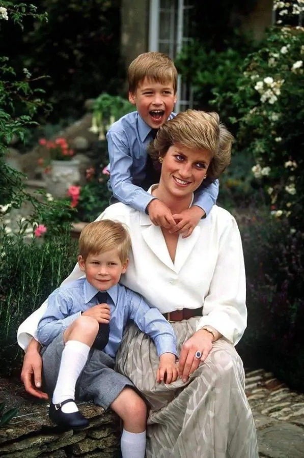 Lady Diana coi figli William e Harry