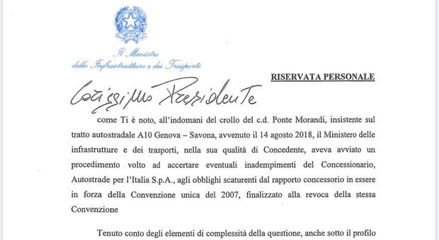 Lettera De Micheli
