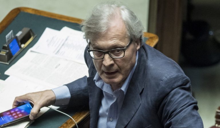 Vittorio Sgarbi sospeso camera