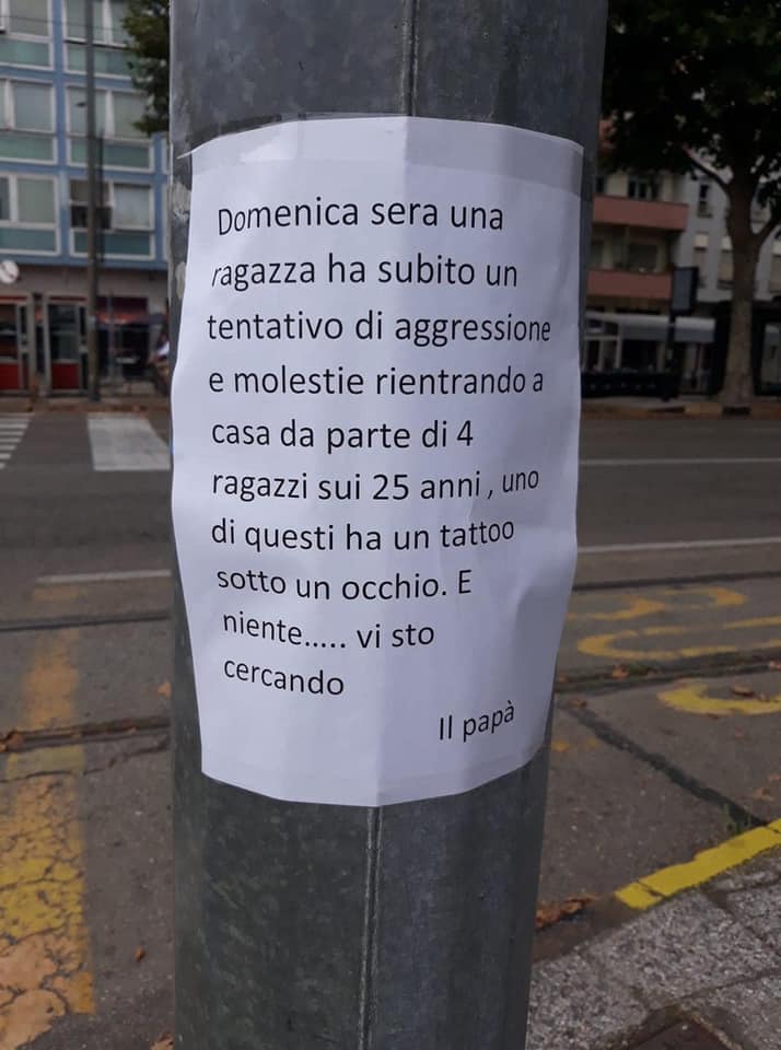 messaggio molestie