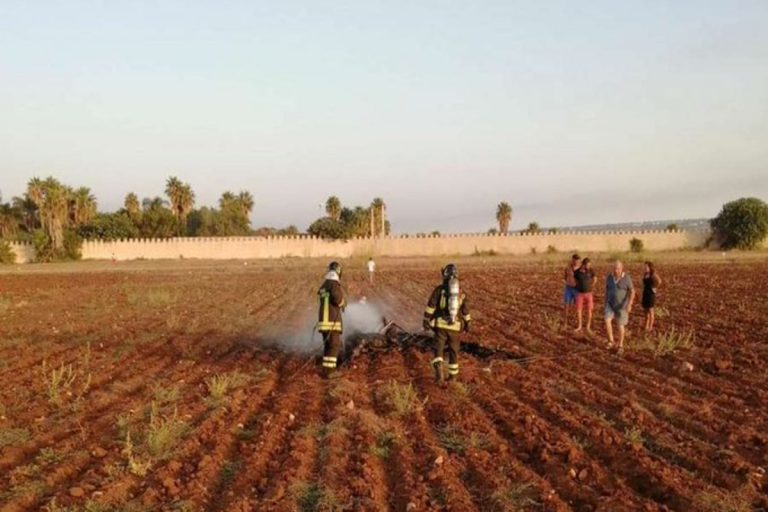 La scena dell'incidente del deltaplano