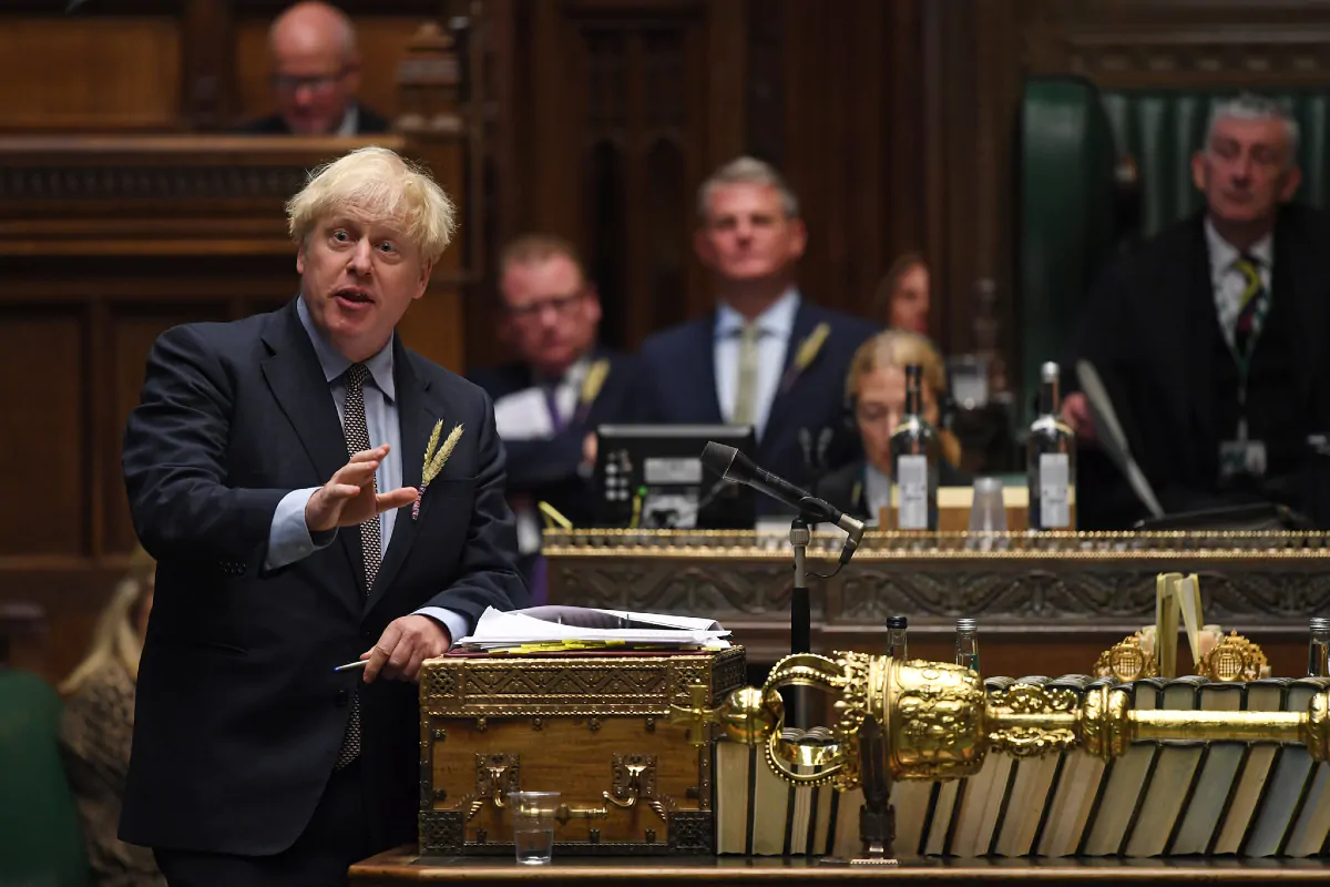 Boris Johnson durante il suo intervento al voto di ieri alla camera dei Comuni