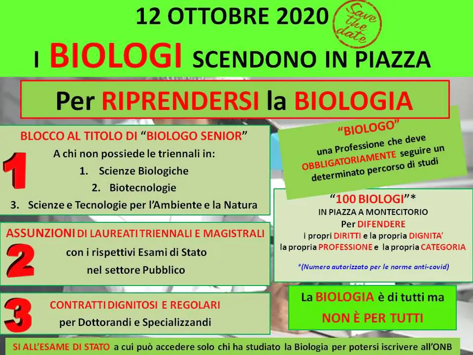 Manifestazione biologi Montecitorio