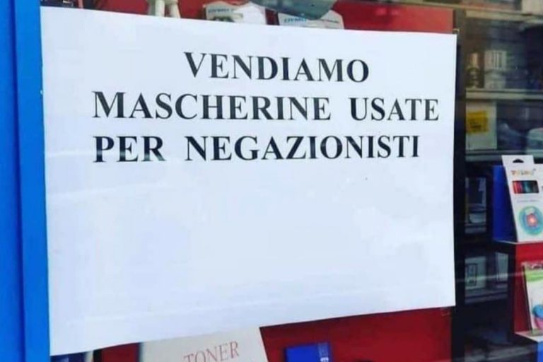 vendiamo mascherine usate per negazionisti