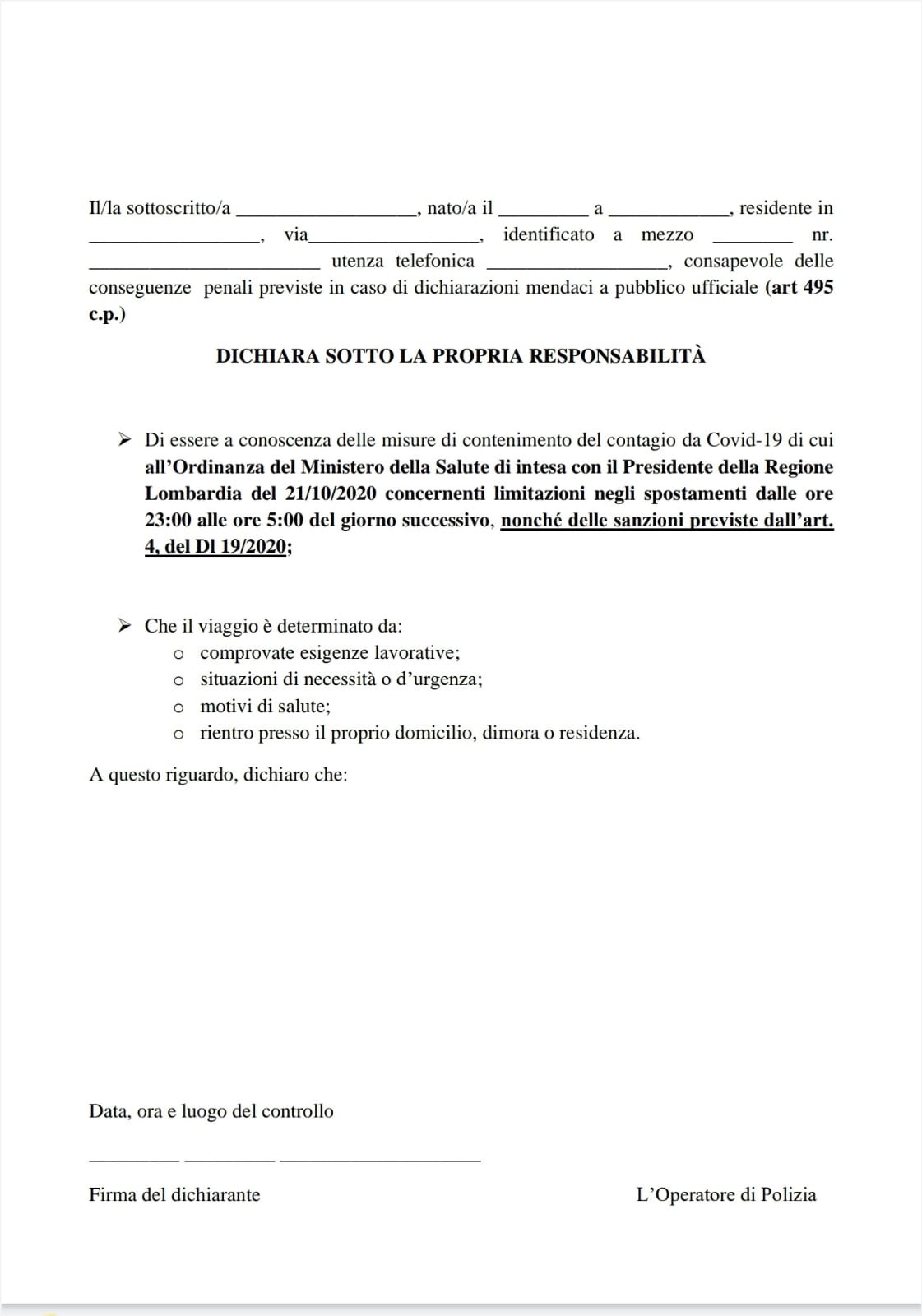 autocertificazione