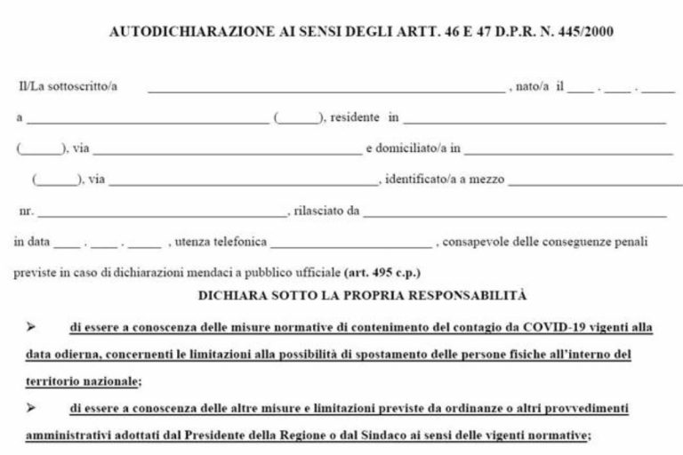 dpcm-autocertificazione-quando-serve