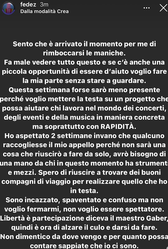 Fedez sfogo dpcm