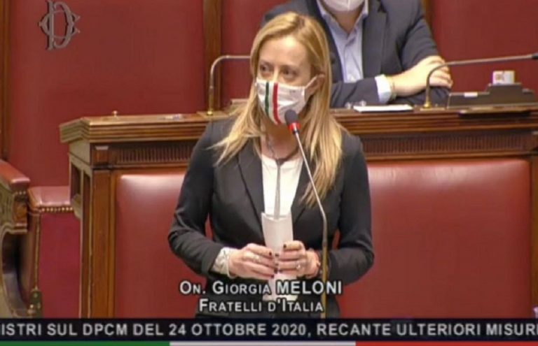 giorgia meloni contro il governo durante l'informativa alla camera
