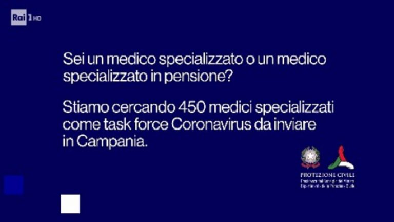 Campania cerca 450 medici