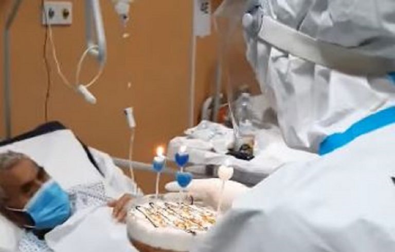 Ricoverato per Covid la festa di compleanno in ospedale
