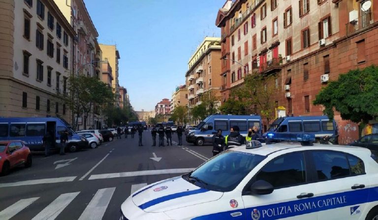 Sgombero sede di Forza Nuova a Roma