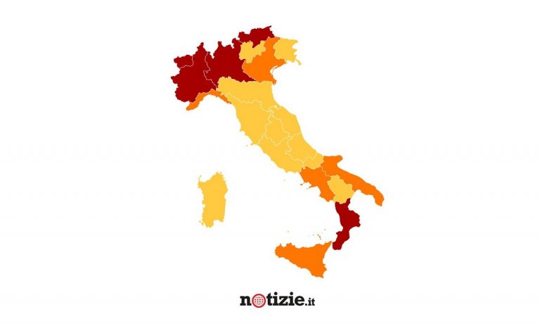 zona rossa arancione gialla italia grafica