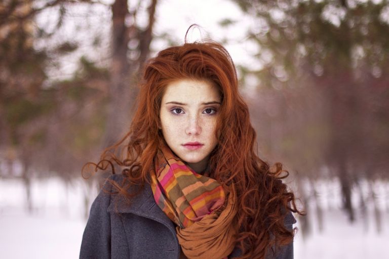 Capelli rovinati per il freddo.