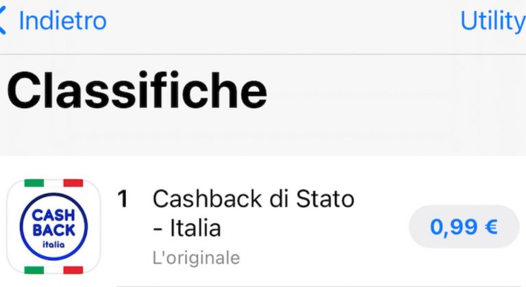 cashback di stato app sbagliata a pagamento