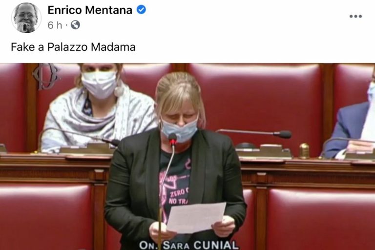 Mentana confonde Camera Senato