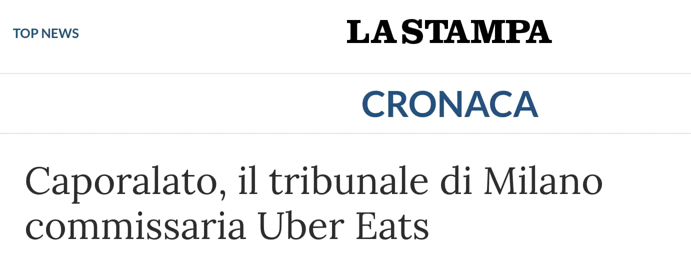 uber eats la stampa