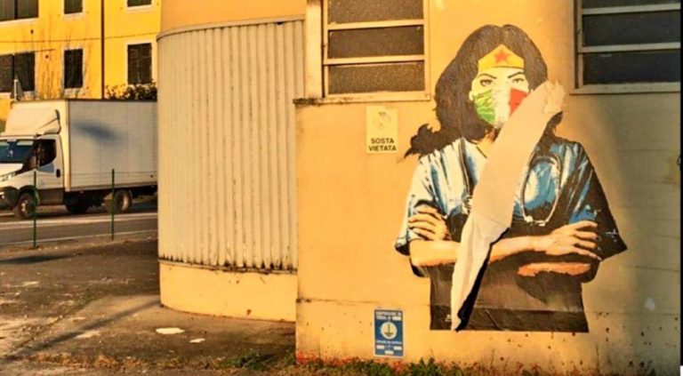 Murale sfregiato a Codogno