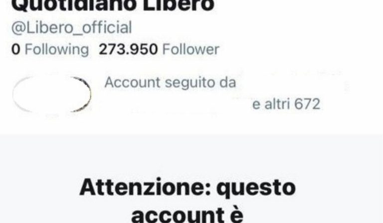 Twitter limita account Libero