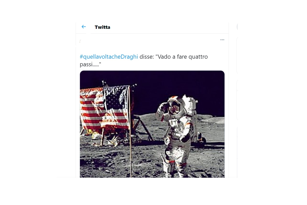 Mario Draghi, scoperta della luna