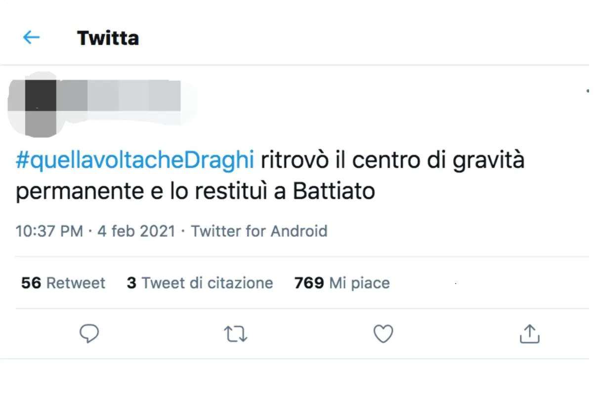Mario Draghi, Battiato