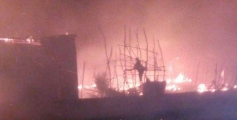 incendio baraccopoli Caserta