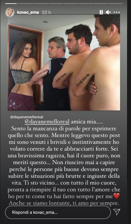 messaggio dayane ema