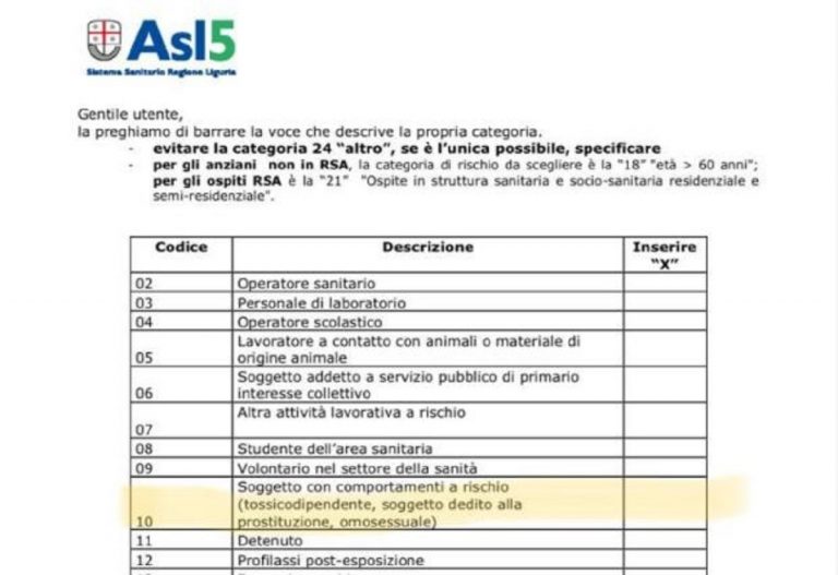 omosessualità comportamento a rischio asl la spezia