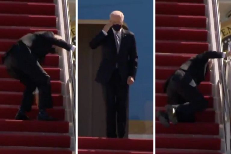 biden scivola air force one