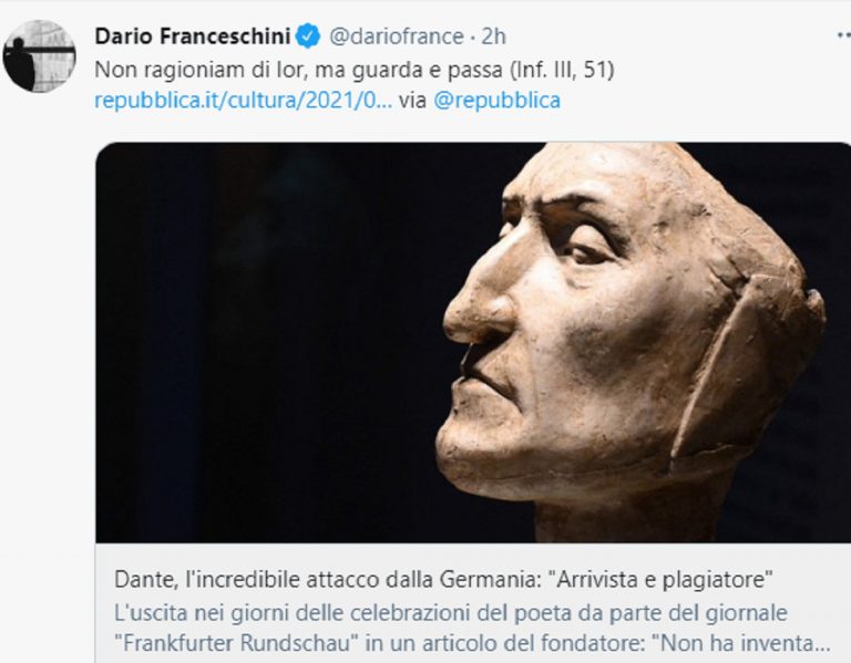 Dante nel mirino di un quotidiano tedesco: “Non ha inventato nulla”