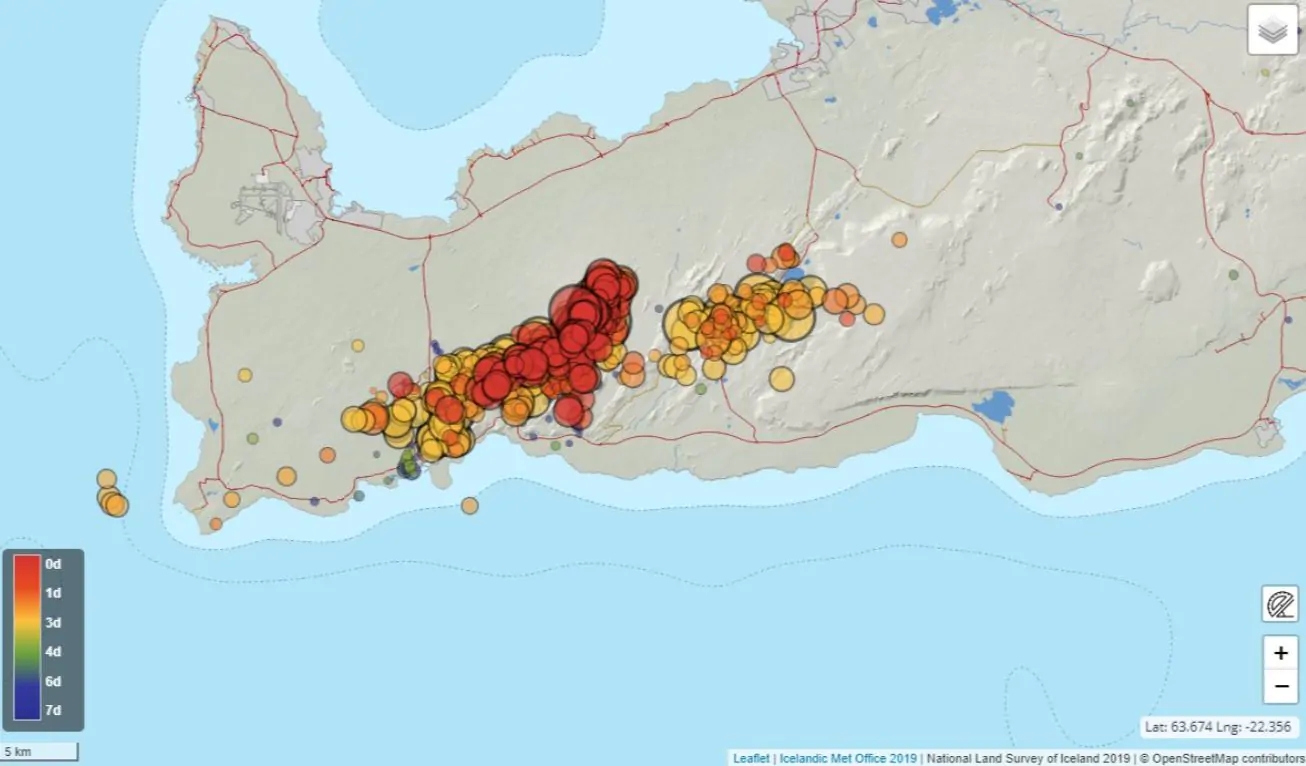 record dei terremoti in islanda
