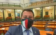 Matteo Salvini in aula a Palermo dopo il rinvio a giudizio