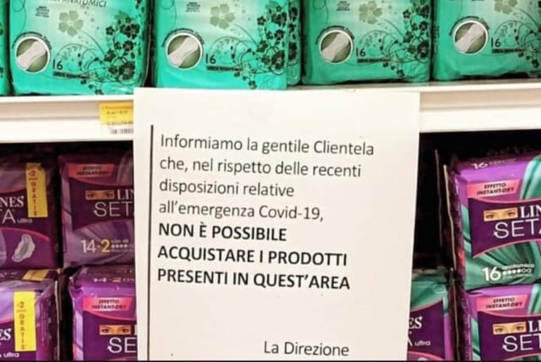 assorbenti vendita vietata