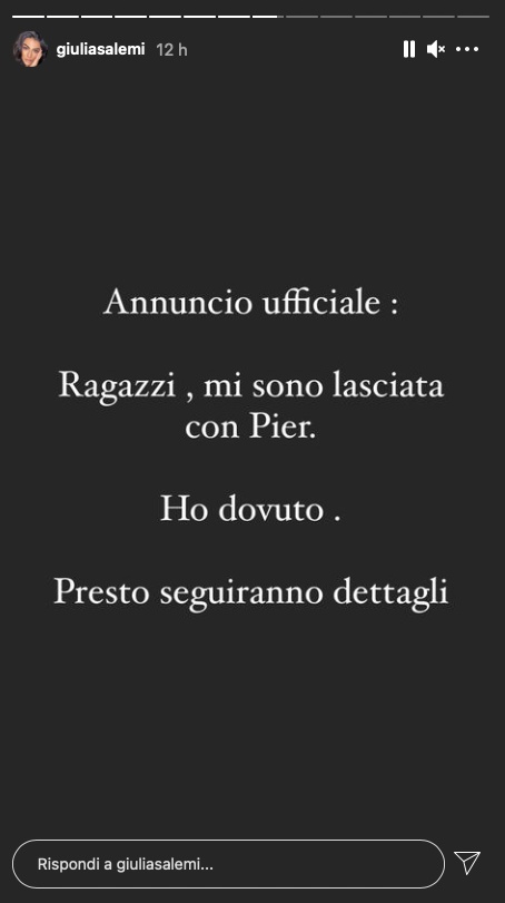 post giulia rottura pierpaolo