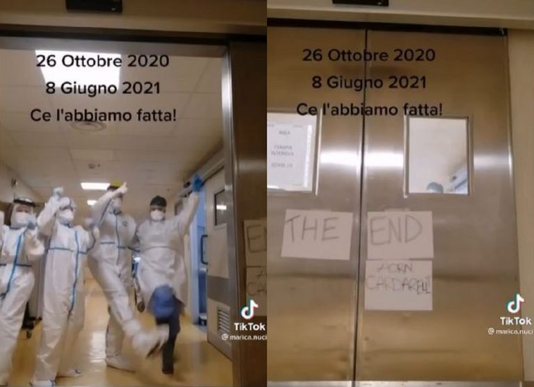 Chiude il Covid Center del Cardarelli: il video dei festeggiamenti