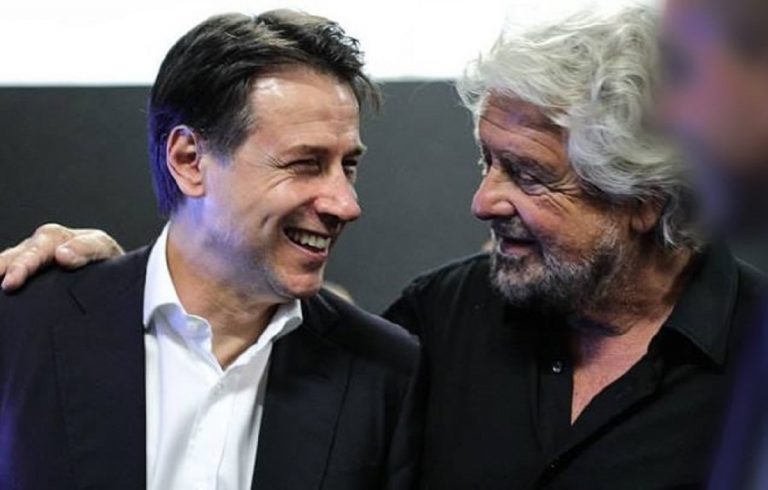 Giuseppe Conte con Beppe Grillo