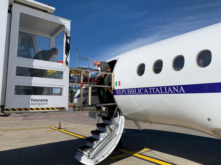 Il volo militare utilizzato per il trasporto della neonata