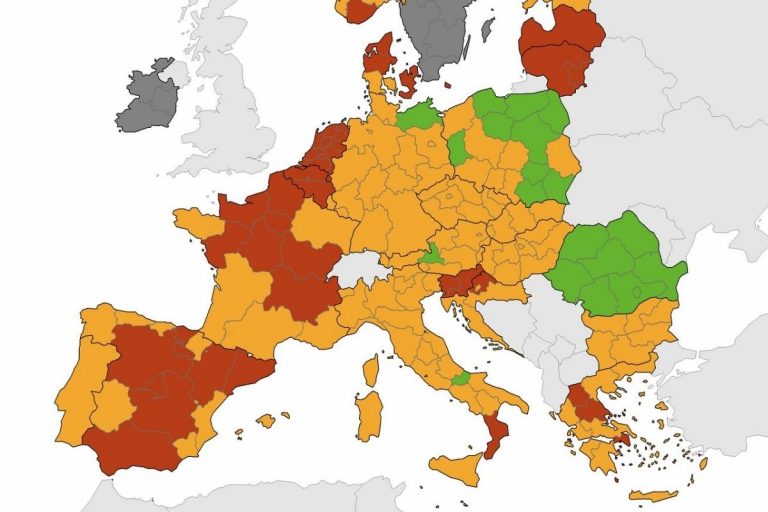 mappa covid rischio Europa