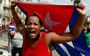 Un'immagine delle proteste in atto a Cuba