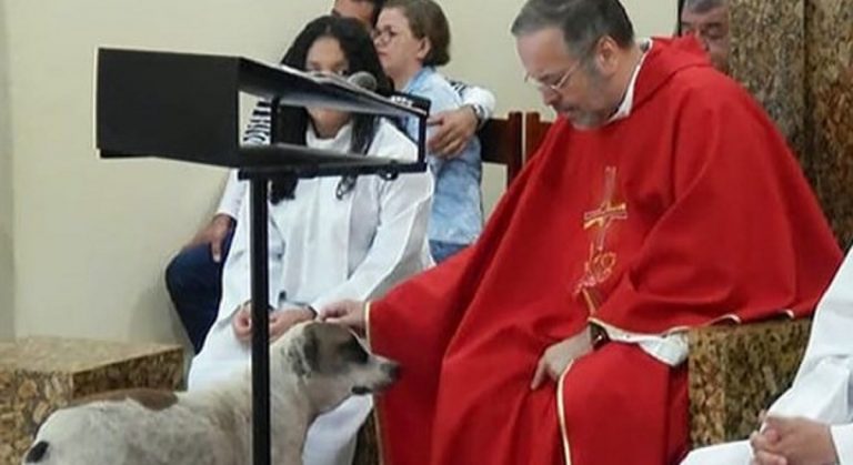 Padre Joao Paulo con uno dei suoi amici