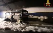 Lecco autobus prende fuoco