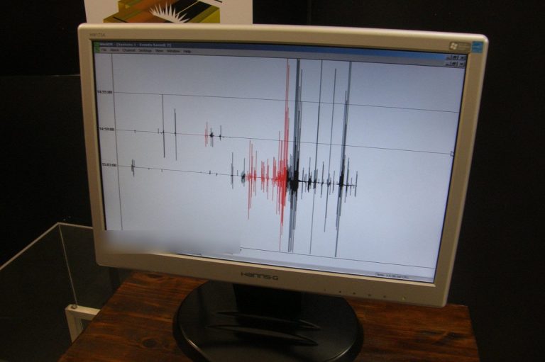 Un monitor con un sismogramma