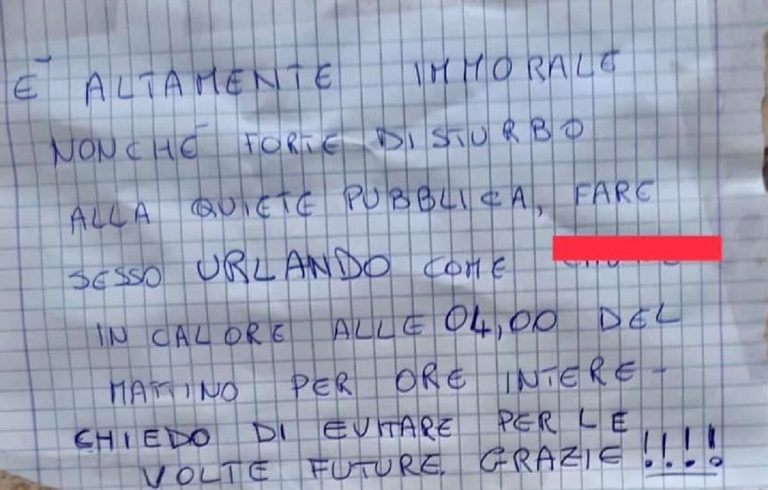 Il biglietto ritrovato a Frascati